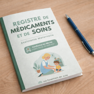 Registre de médicaments et de soins pour assistante maternelle